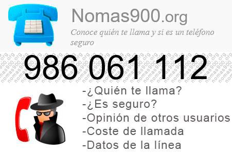 Teléfono 986061112