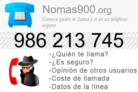Teléfono 986213745