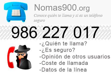 Teléfono 986227017
