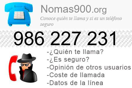 Teléfono 986227231
