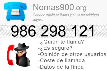 Teléfono 986298121