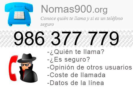 Teléfono 986377779