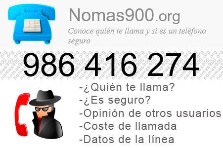 Teléfono 986416274