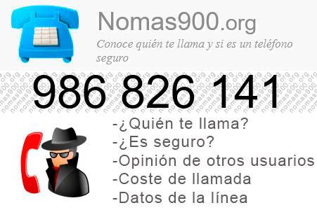 Teléfono 986826141