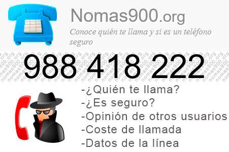Teléfono 988418222