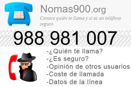 Teléfono 988981007