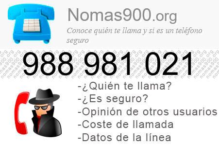Teléfono 988981021