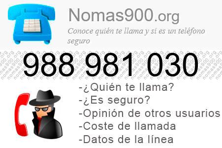 Teléfono 988981030