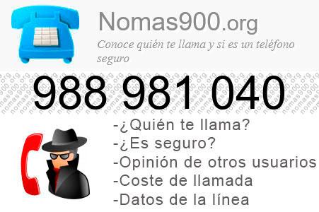 Teléfono 988981040